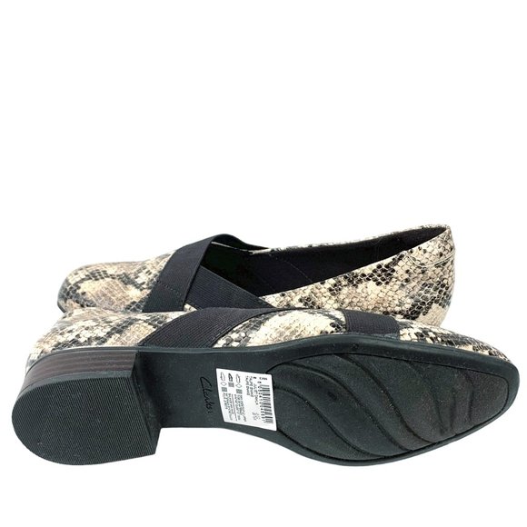 CLARKS Collection Juliet Dahlia Taupe Snake Print Loafers  NWOB - Picture 7 of 8